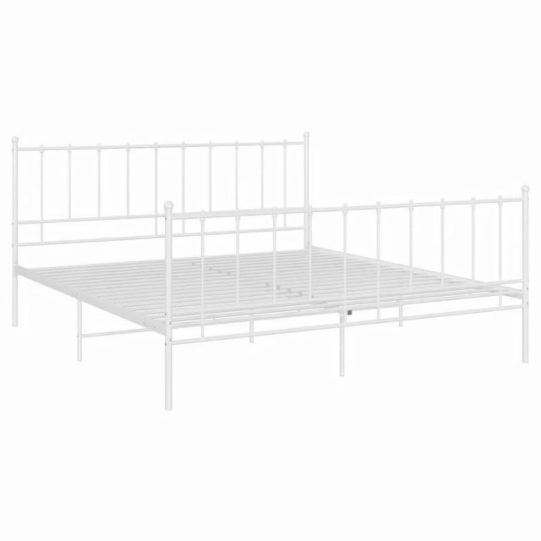 furnicato Bettgestell Bett Weiß Metall 180x200 cm (1-tlg) günstig online kaufen