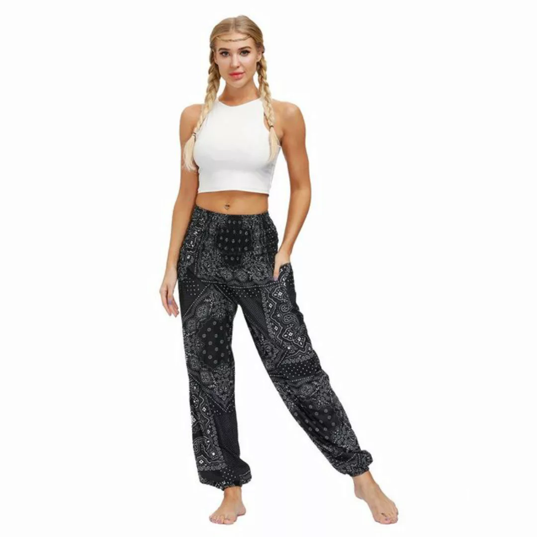 AUKUU Loungepants Weite Haremshose für Damen, lockere Yogahose günstig online kaufen