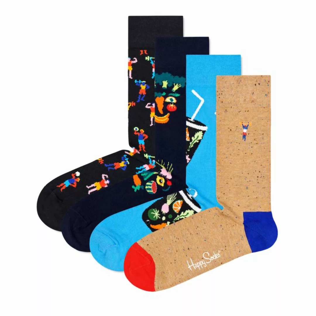 Happy Socks Geschenkbox HEALTHY LIFESTYLE SOCKS GIFT SET 4-PACK XHEL09-0200 günstig online kaufen