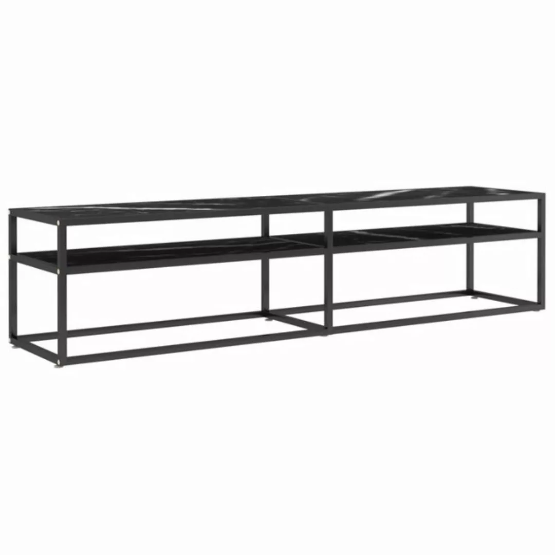 furnicato TV-Schrank Schwarz Marmor-Optik 180x40x40,5 cm Hartglas (1-St) günstig online kaufen