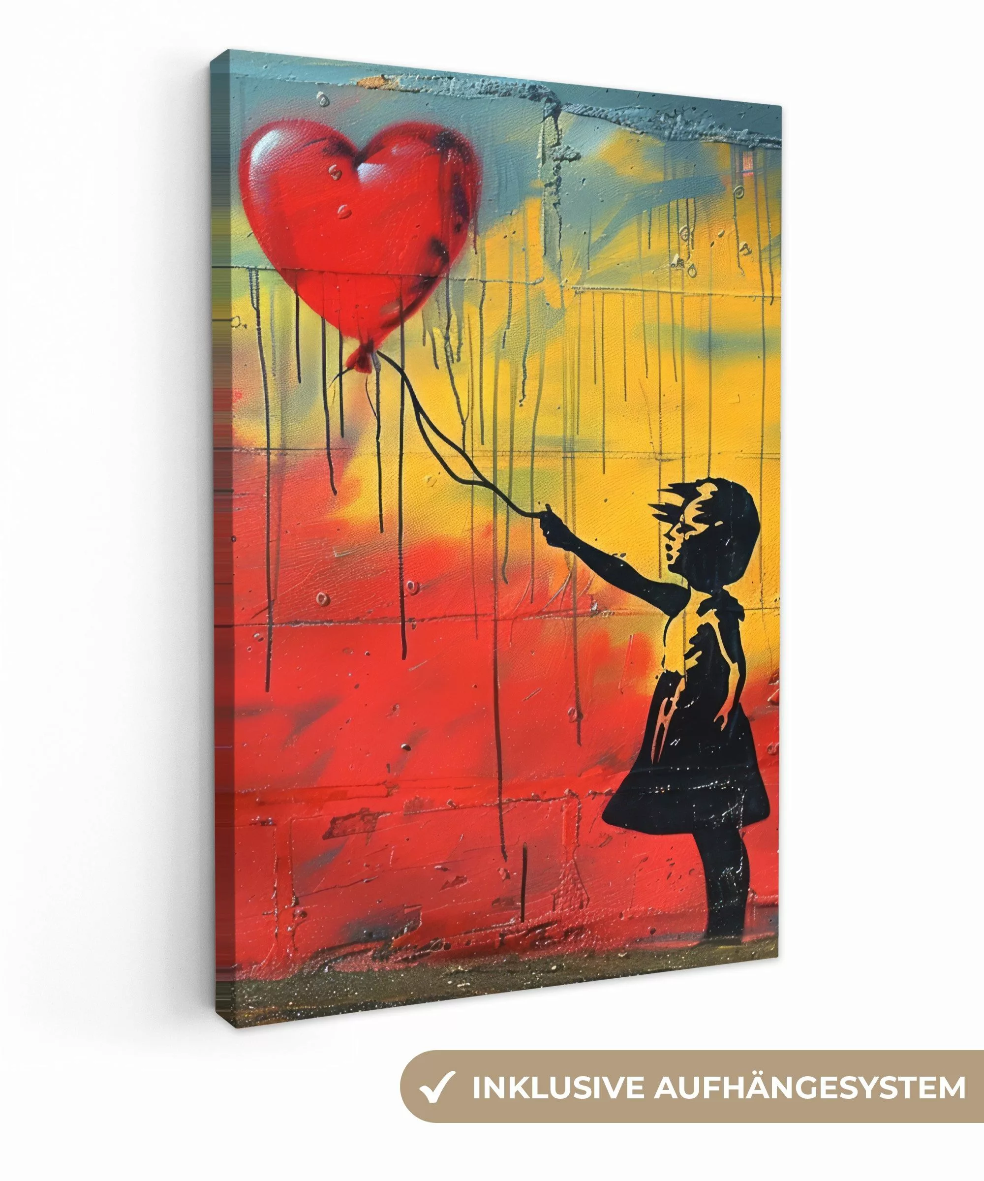 OneMillionCanvasses® Leinwandbild Banksy Style - Farbenfroh günstig online kaufen