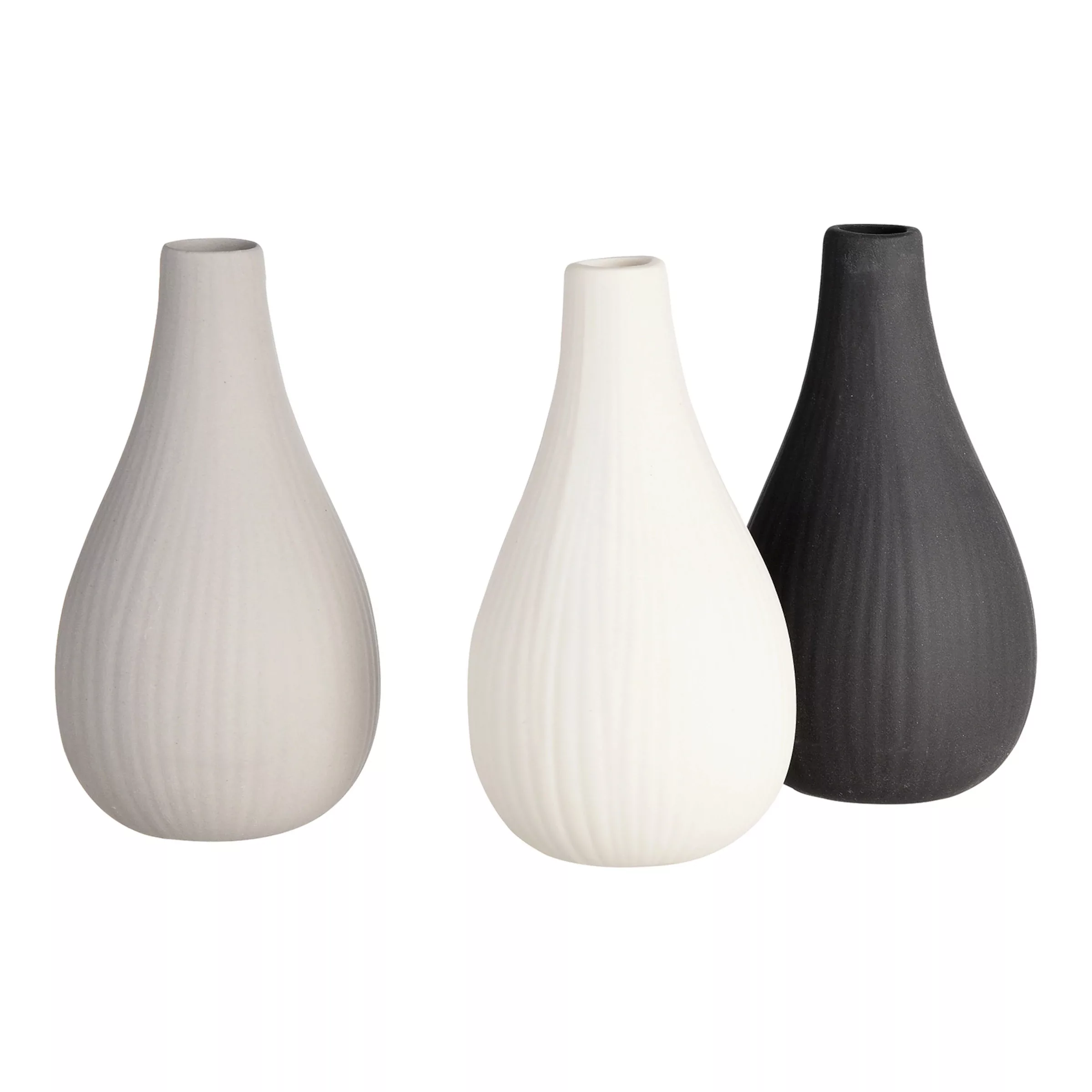 Vase RILLS 3er Set ca.6,5x12cm, bunt günstig online kaufen