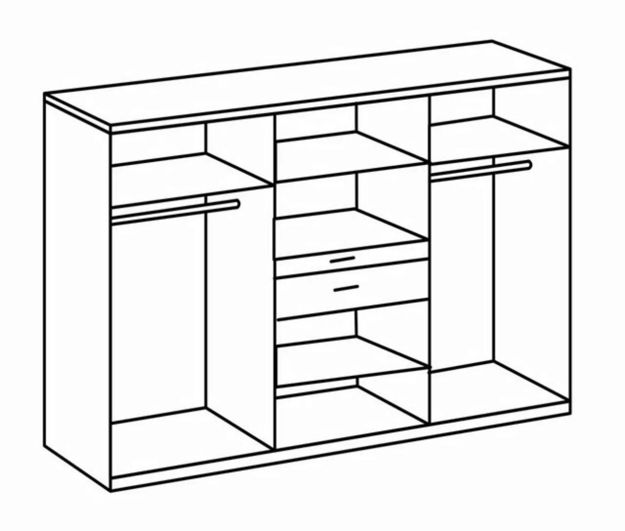 Wimex Kleiderschrank in Weiß mit 2 Schubladen und 8 Türen (B/H/T: 270x208x5 günstig online kaufen