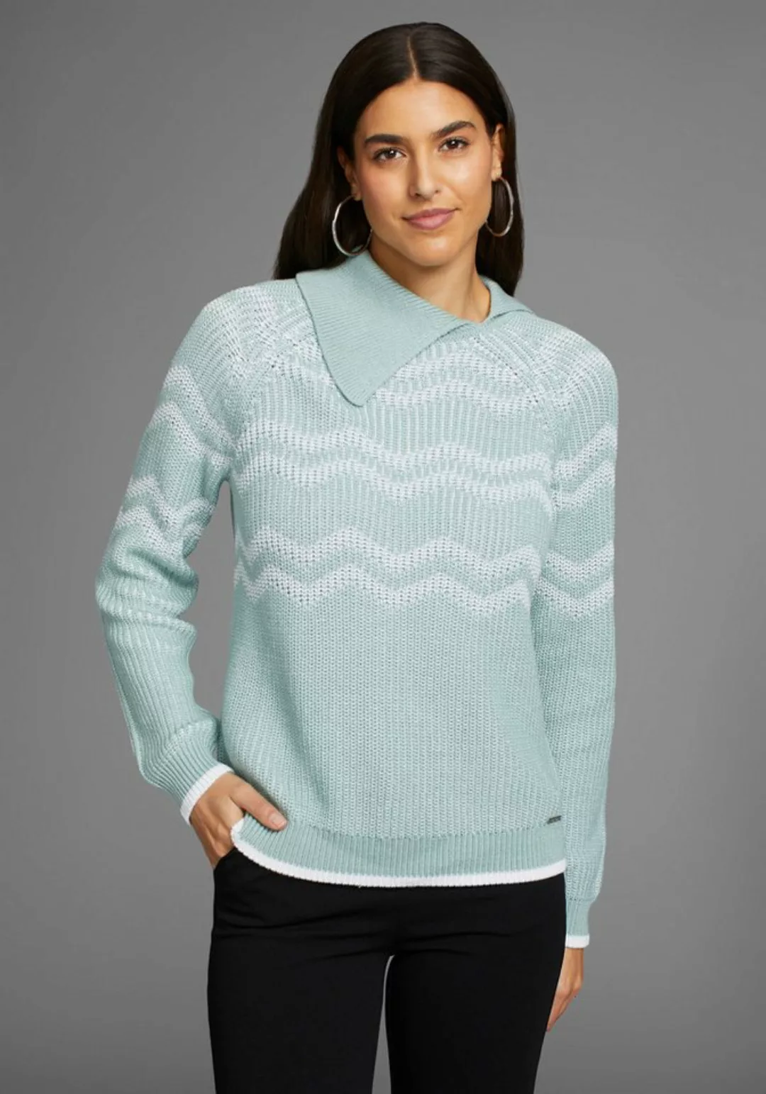 Laura Scott Strickpullover mit Zickzackstrickmuster - NEUE KOLLEKTION günstig online kaufen