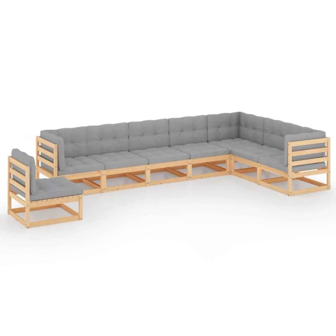 8-tlg. Garten-lounge-set Mit Kissen Kiefer Massivholz günstig online kaufen