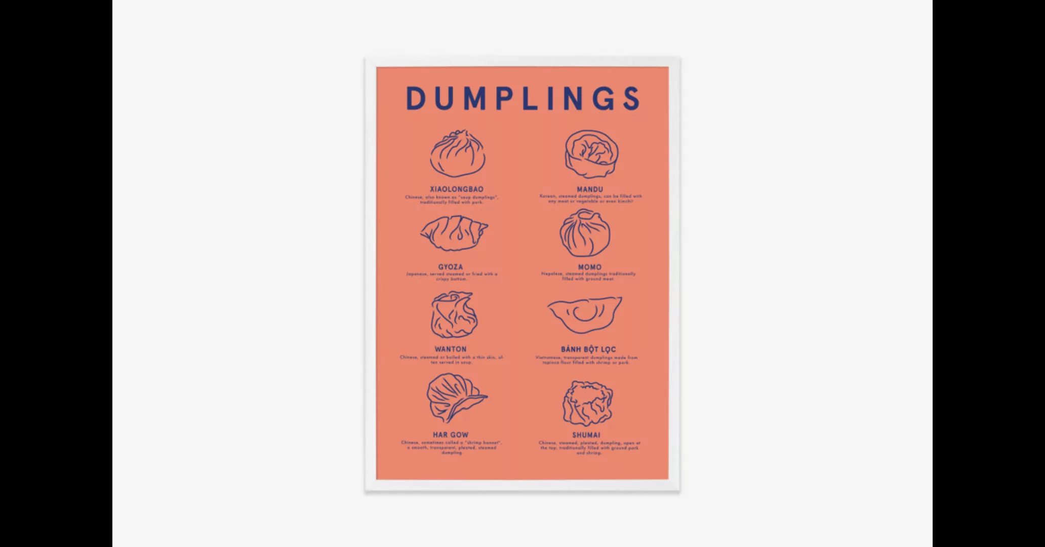 Violet Studio 'Dumpling Menu' gerahmter Kunstdruck (A2) - MADE.com günstig online kaufen