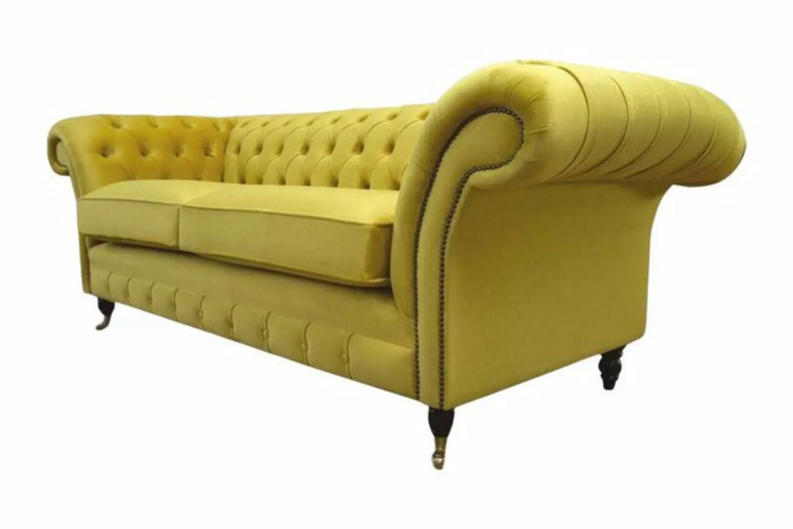 JVmoebel Sofa Textil 3 Sitzer Gelb Stoff Design Couch Polster 230cm Sofa, M günstig online kaufen