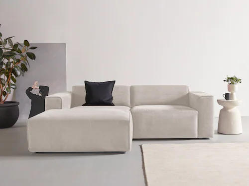 andas Ecksofa "Noord", mit Kedernaht, Breite 234 cm, Cord, Struktur, Websto günstig online kaufen