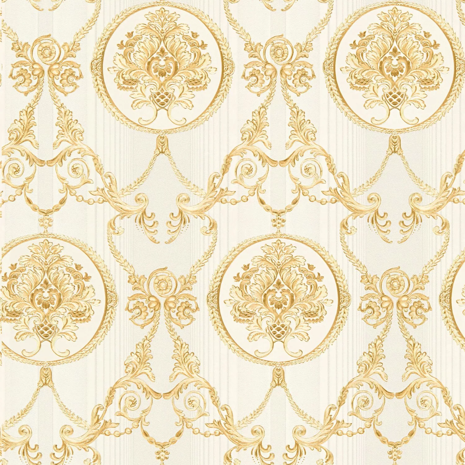 Bricoflor Barock Tapete in Weiß Gold Elegante Vlies Barocktapete Opulent fü günstig online kaufen