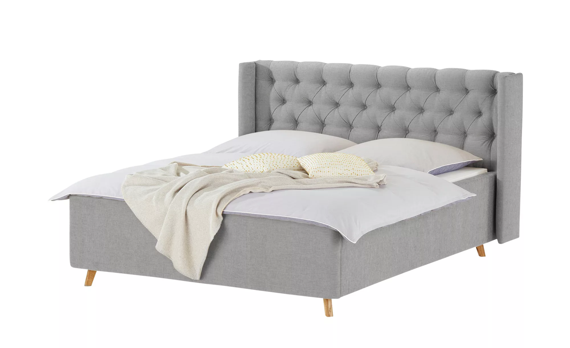 meinBett Polsterbettgestell  Eyra ¦ grau ¦ Maße (cm): B: 208 H: 104 Betten günstig online kaufen