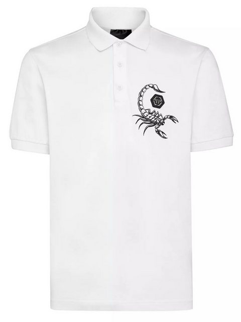 PHILIPP PLEIN Poloshirt Slim fit ikonische PP Hexagon Logo,gewebter Rippenk günstig online kaufen