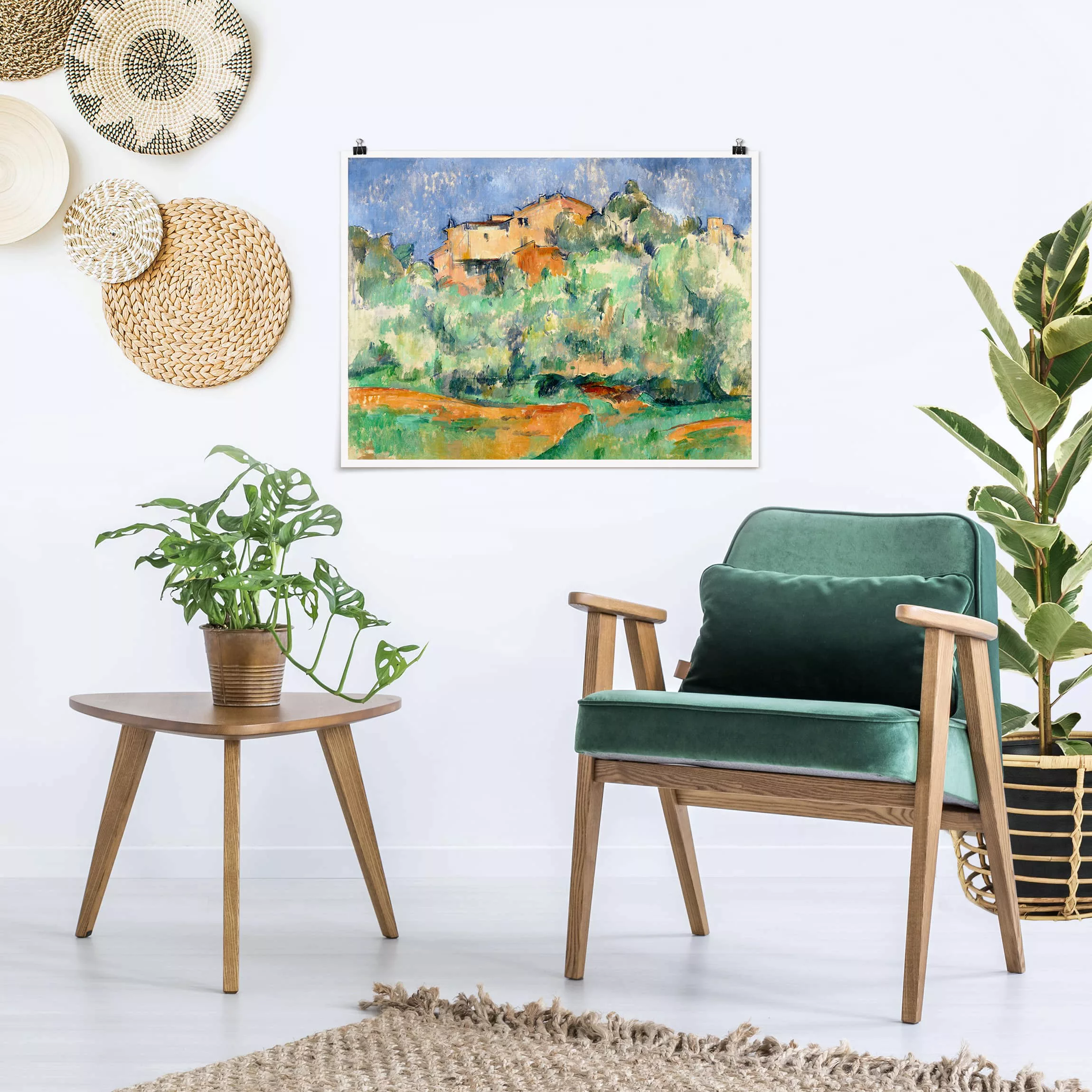 Poster Kunstdruck - Querformat Paul Cézanne - Haus auf Anhöhe günstig online kaufen