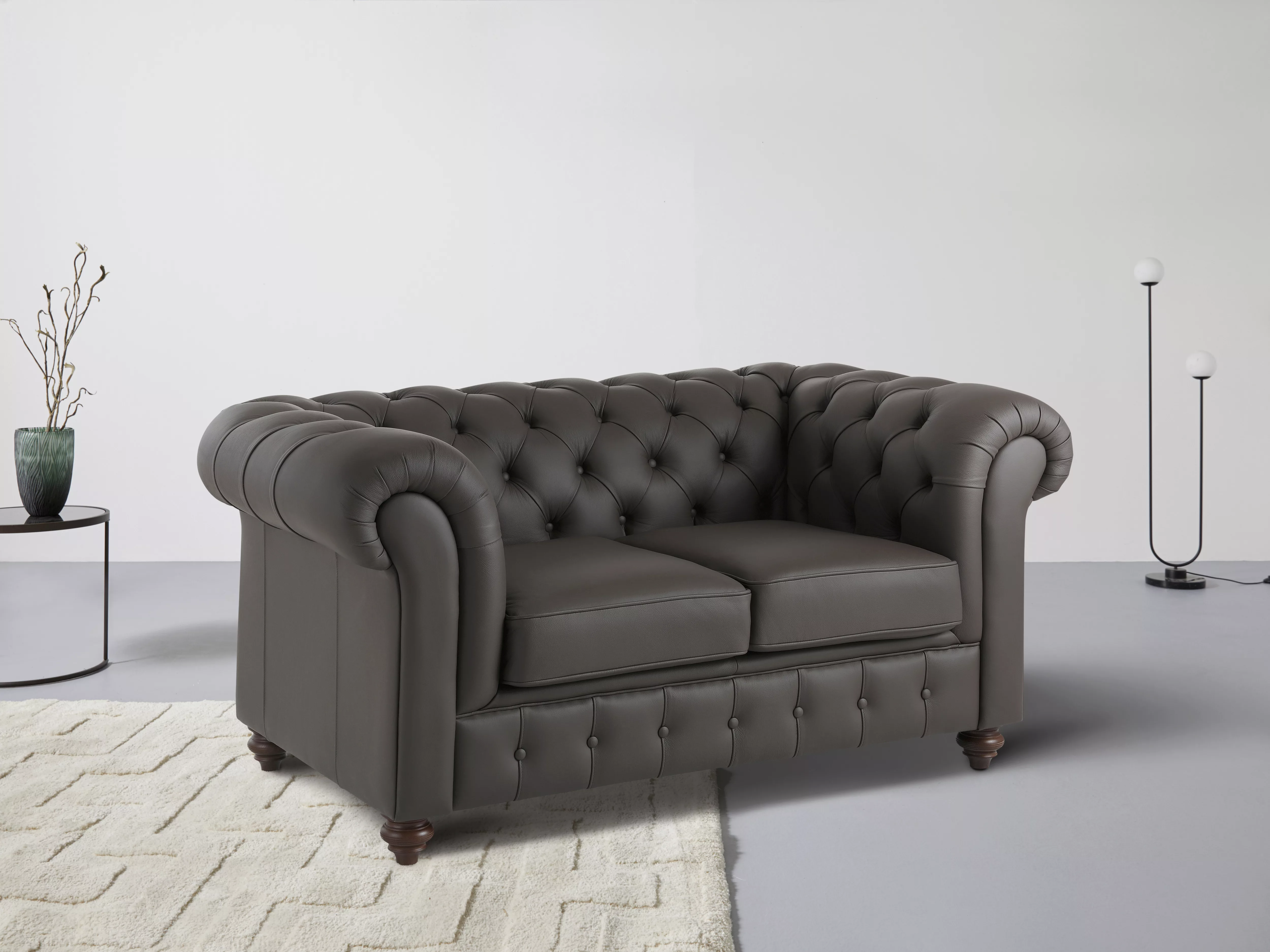 Home affaire Chesterfield-Sofa "Chesterfield 2-Sitzer B/T/H: 150/89/74 cm", günstig online kaufen