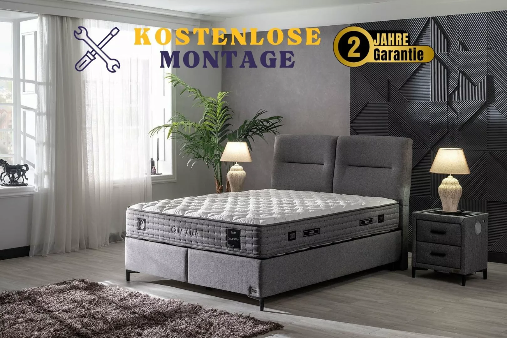 gowoll Boxspringbett mit Bettkasten 140x200 160x200 und Doppelseitig Matrat günstig online kaufen