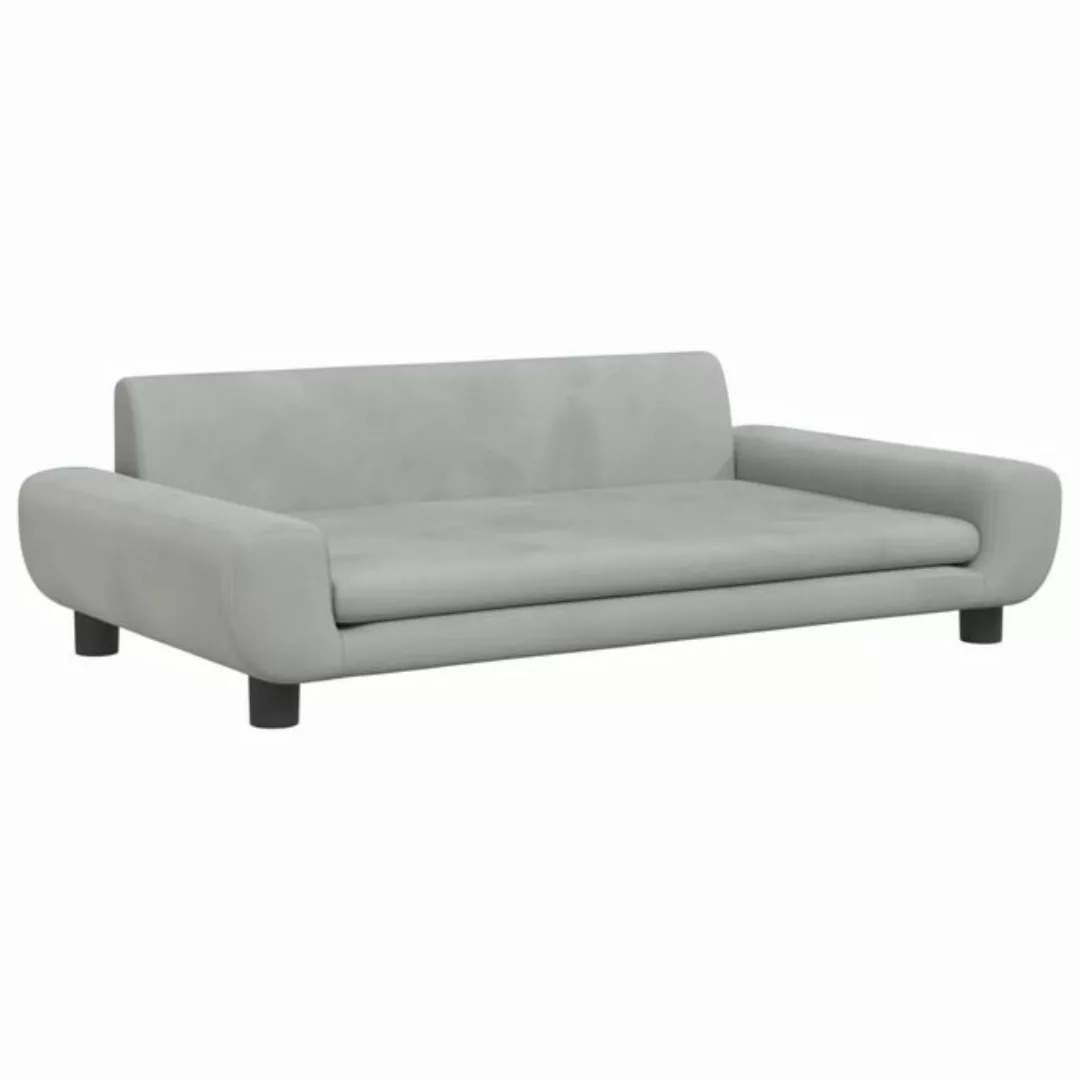 vidaXL Kindersofa Kindersofa Hellgrau 100x54x33 cm Samt Kindercouch Kinderm günstig online kaufen