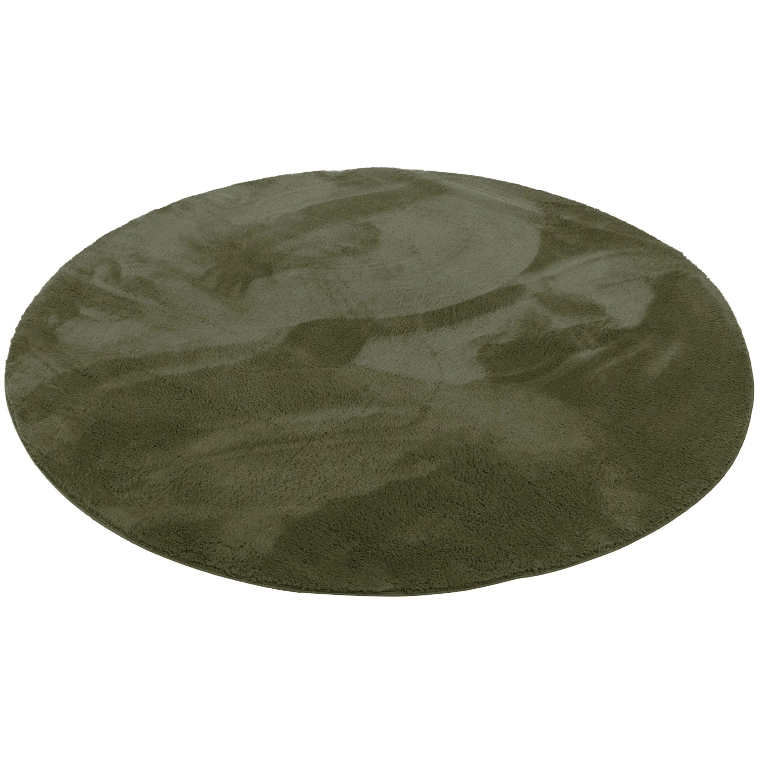 Pergamon Luxus Super Soft Fellteppich Pearl Tannengrün 160cm Rund günstig online kaufen