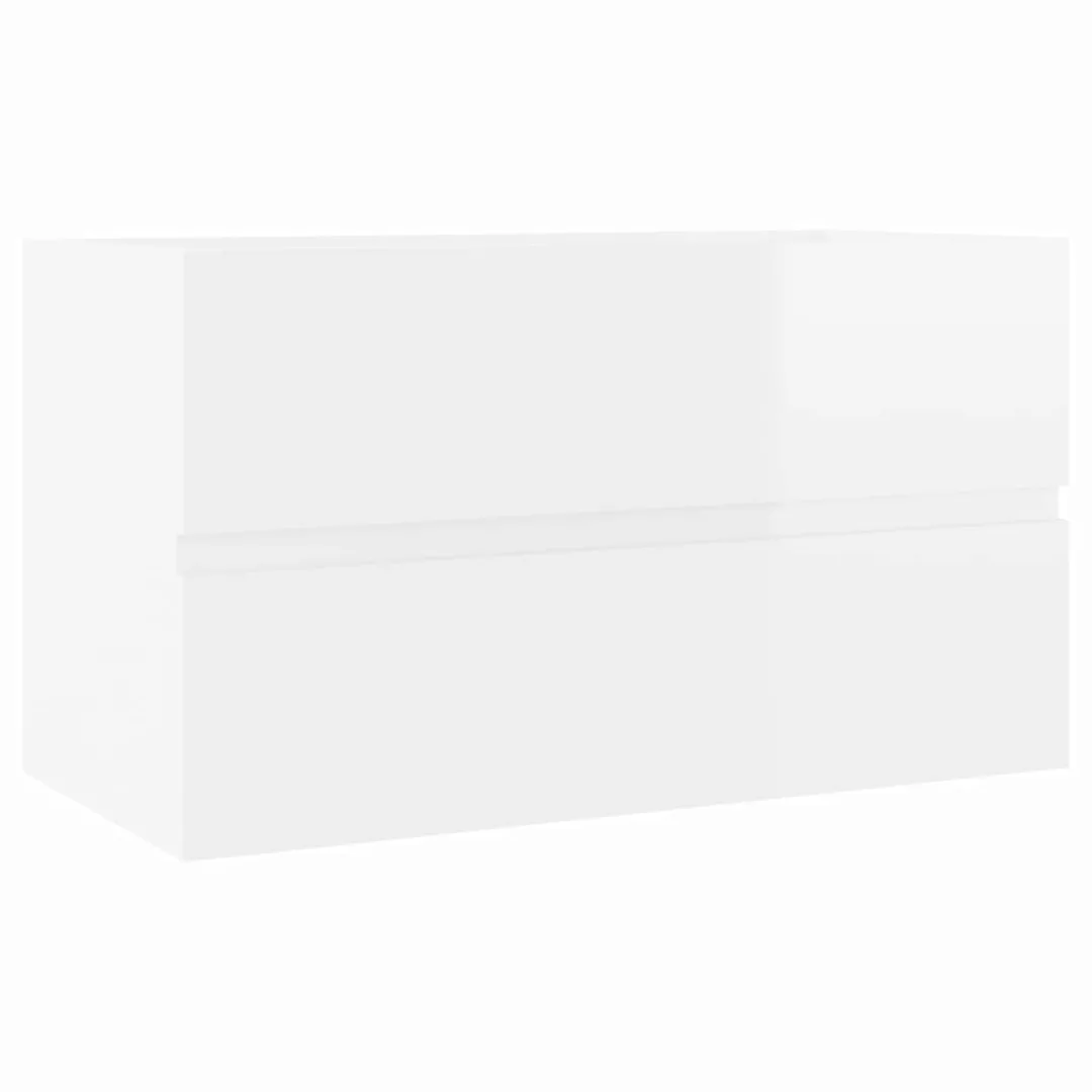Waschbeckenunterschrank Hochglanz-weiß 80x38,5x45 Cm Spanplatte günstig online kaufen