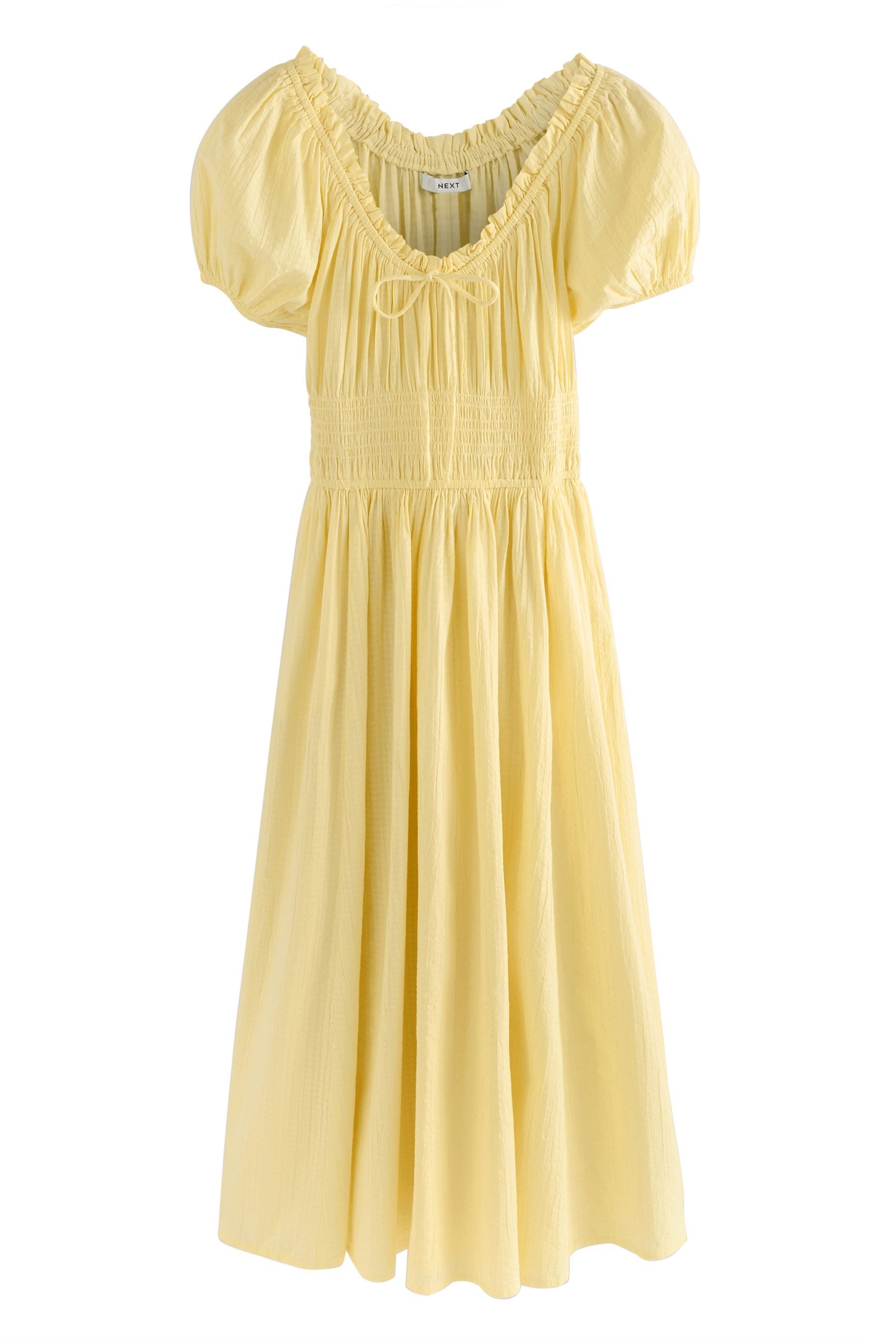 Next Midikleid Sommerliches Seersucker-Midikleid mit Puffärmeln günstig online kaufen