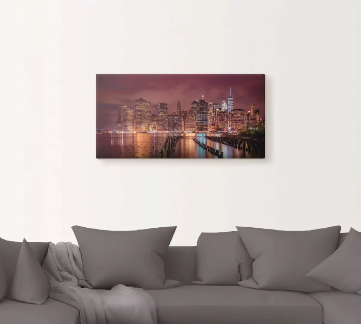 Artland Wandbild "New York City Impression bei Nacht", Amerika, (1 St.), al günstig online kaufen