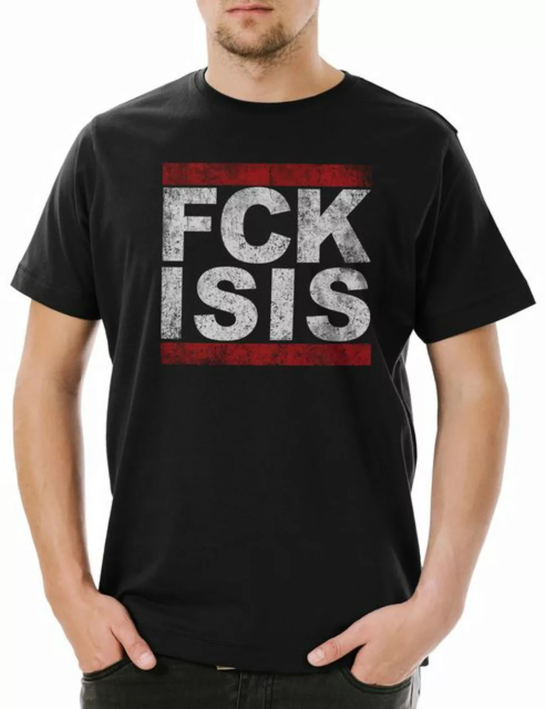 Urban Backwoods Print-Shirt Fuck Isis Herren T-Shirt Fck Run Dmc Pro Islam günstig online kaufen