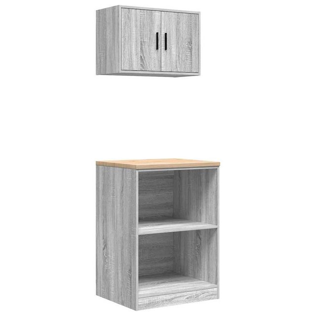 vidaXL Aktenschrank Garagenschränke 2 Stk Grau Sonoma Holzwerkstoff günstig online kaufen