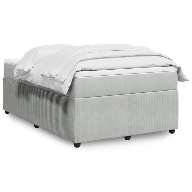 vidaXL Boxspringbett, Boxspringbett mit Matratze Hellgrau 120x190 cm Samt günstig online kaufen