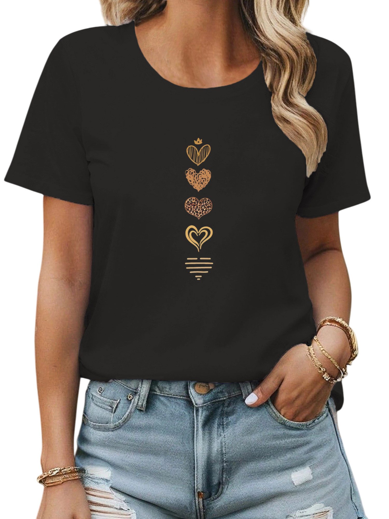 PYL Kurzarmbluse Damen Bequemes Sommer Kurzarmbluse günstig online kaufen