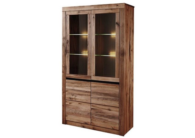 Massivmoebel24 Standvitrine (Vitrine Wild-/Zerreiche 105x42x190 Tabacco bro günstig online kaufen