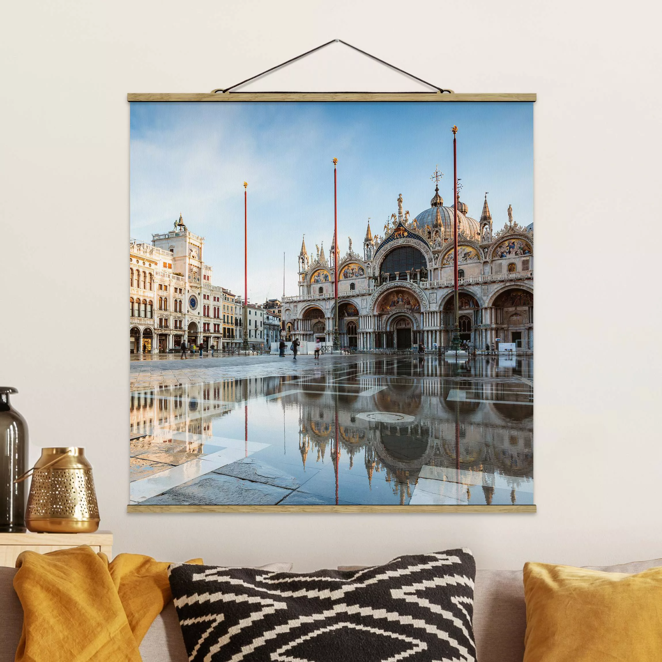 Stoffbild mit Posterleisten Markusplatz in Venedig günstig online kaufen