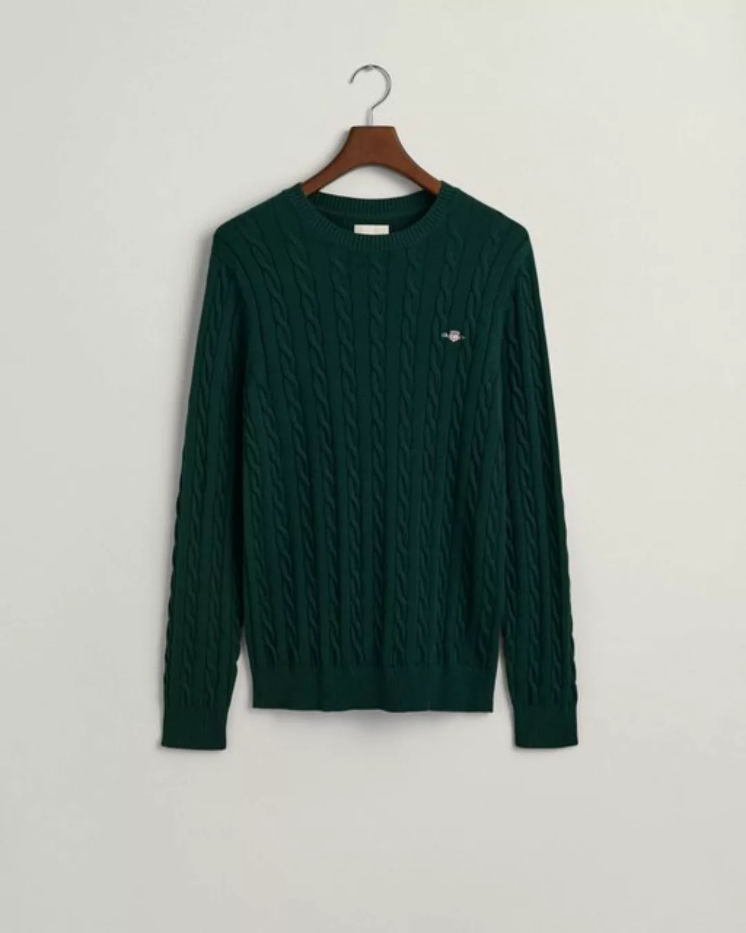 Gant Strickpullover COTTON CABLE C-NECK, KHAKI MEL günstig online kaufen