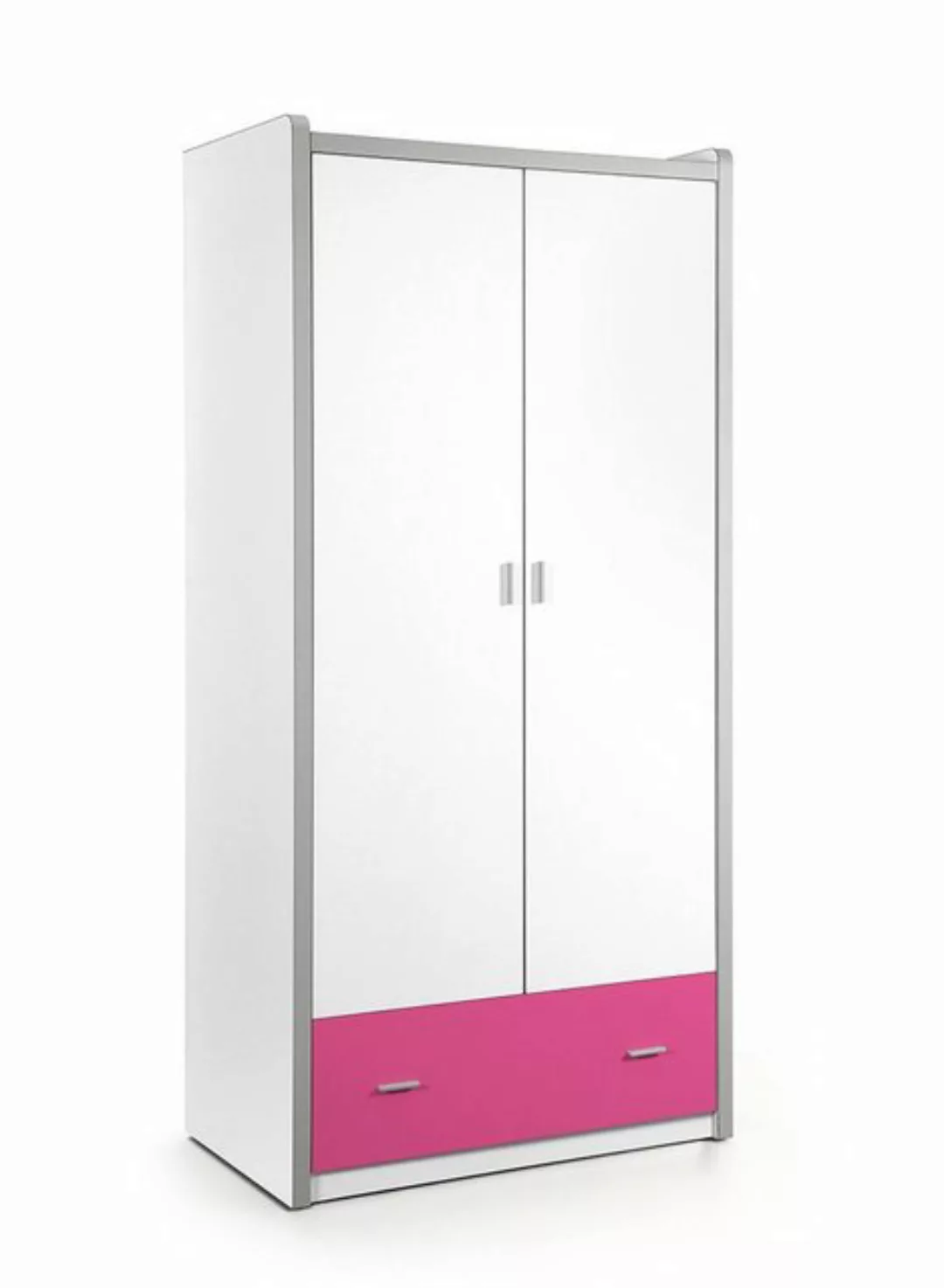 Kindermöbel 24 Kinderkleiderschrank Valerie weiß - pink 2 Türen B 97 cm günstig online kaufen