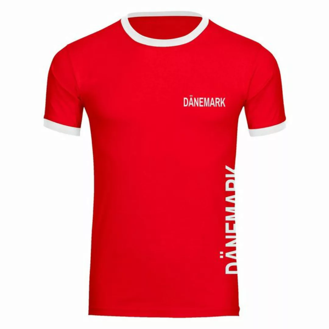 multifanshop T-Shirt Kontrast Dänemark - Brust & Seite - Männer günstig online kaufen