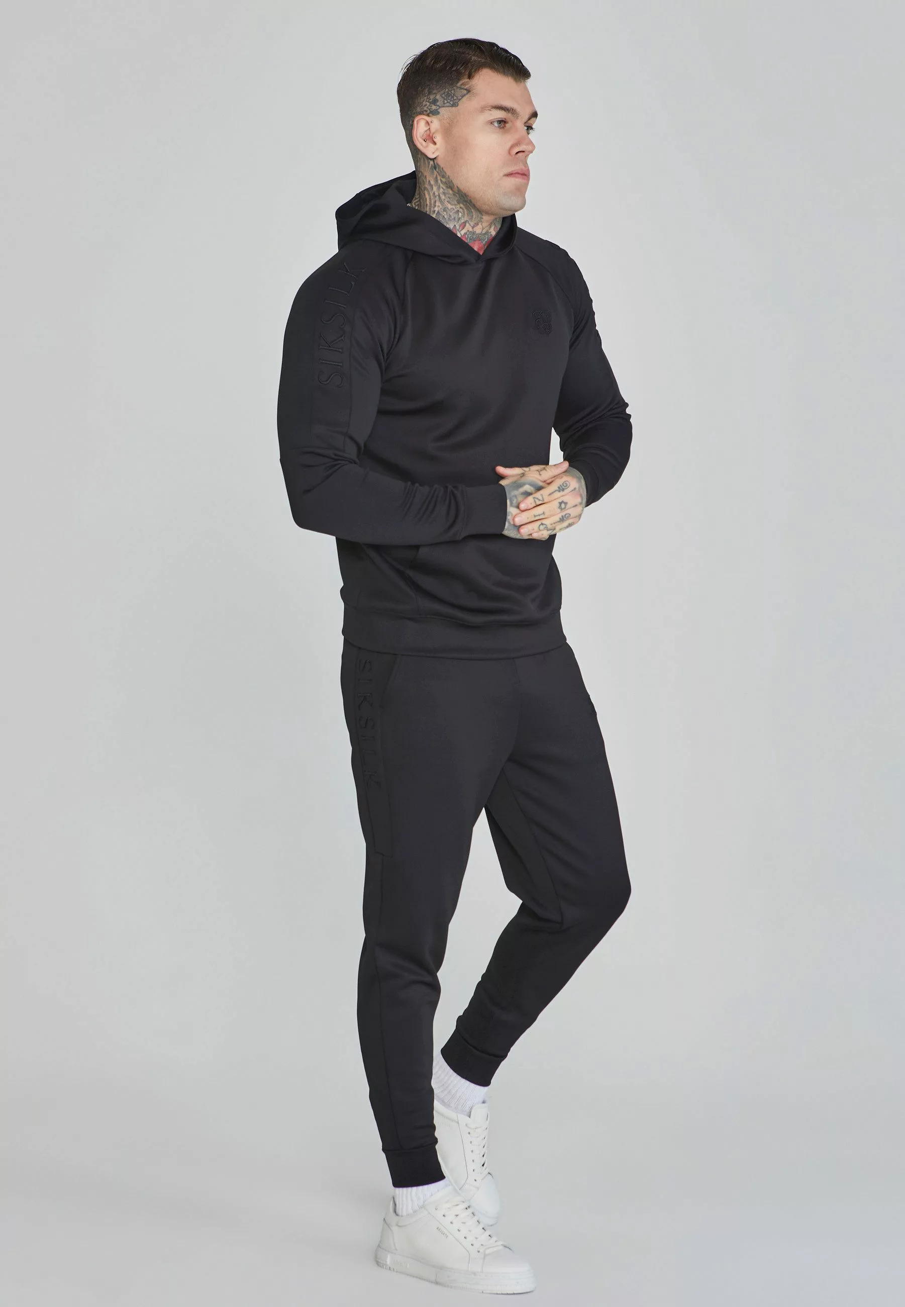 Siksilk Sweatanzug SikSilk Herren Schwarzes Kapuzenpullover günstig online kaufen