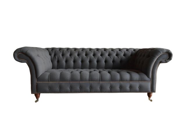 Xlmoebel Sofa Modernes Design Sofa mit 3 Sitzplätzen in dunkelgrauem Textil günstig online kaufen