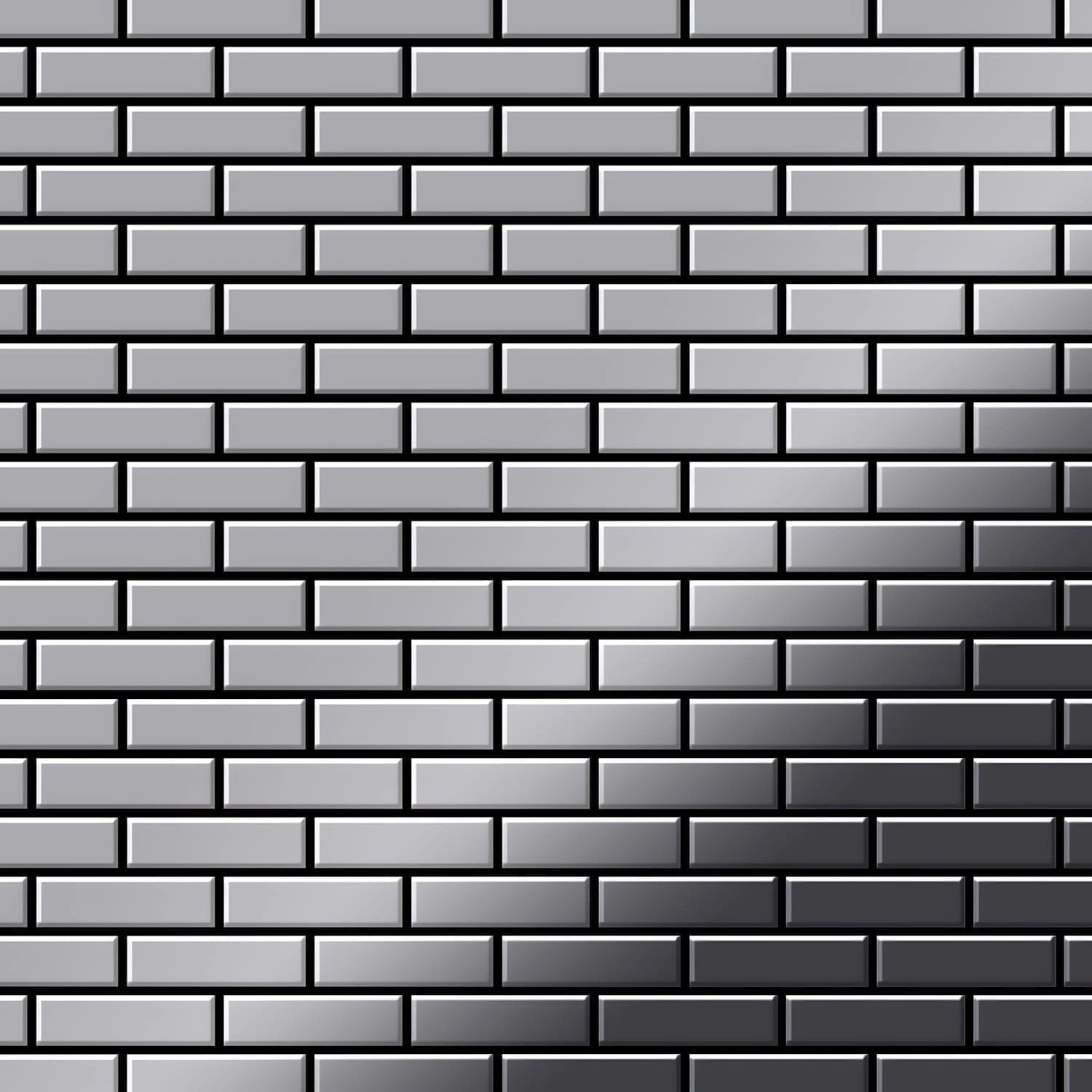 ALLOY Mosaik Fliese Massiv Metall Edelstahl Hochglänzend Grau 1,6mm Stark P günstig online kaufen