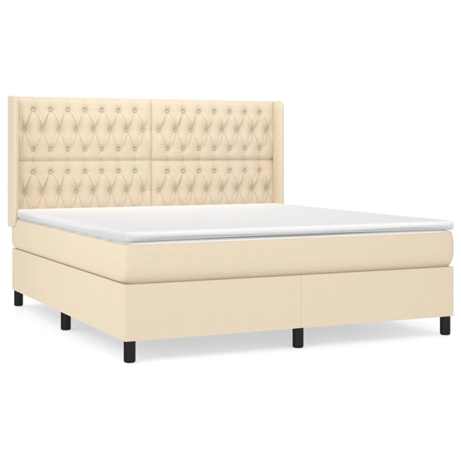 vidaXL Boxspringbett mit Matratze Creme 180x200 cm Stoff1377642 günstig online kaufen