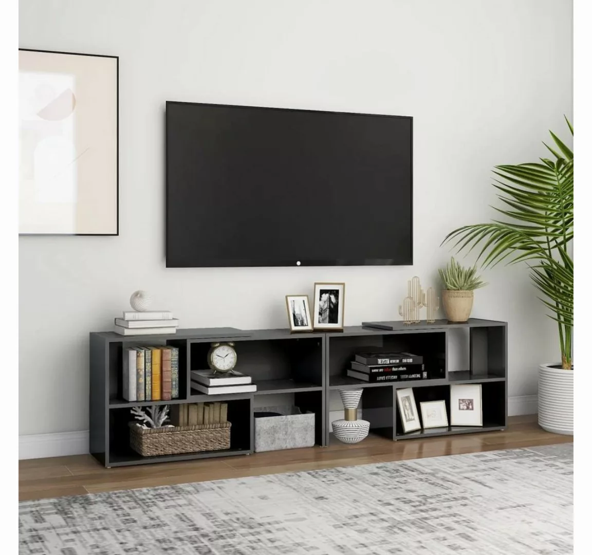 furnicato TV-Schrank Hochglanz-Grau 149x30x52 cm Holzwerkstoff günstig online kaufen