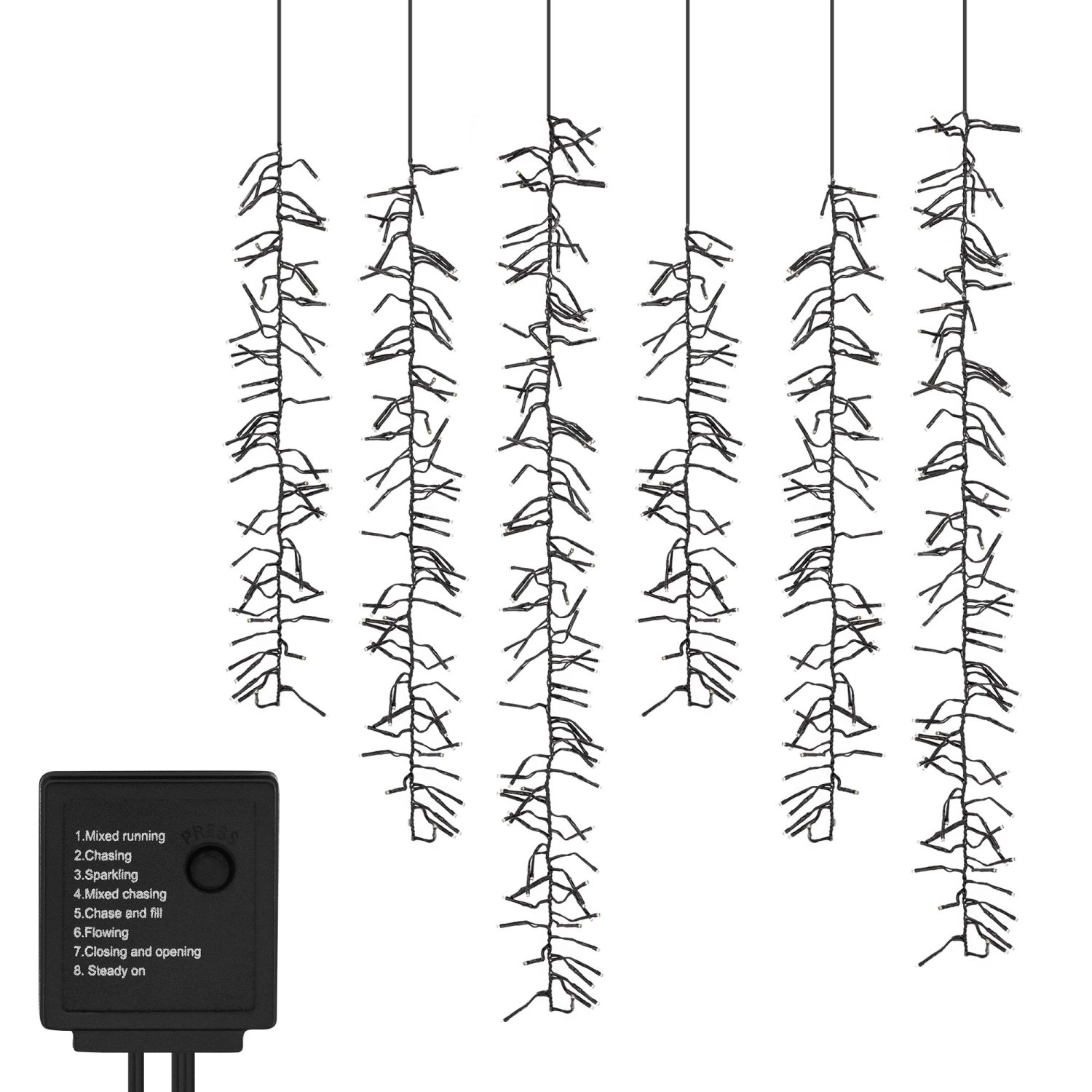 ECD Germany LED Lichterkette Lichtervorhang mit 480 LEDs Warmweiß mit 8 Mod günstig online kaufen