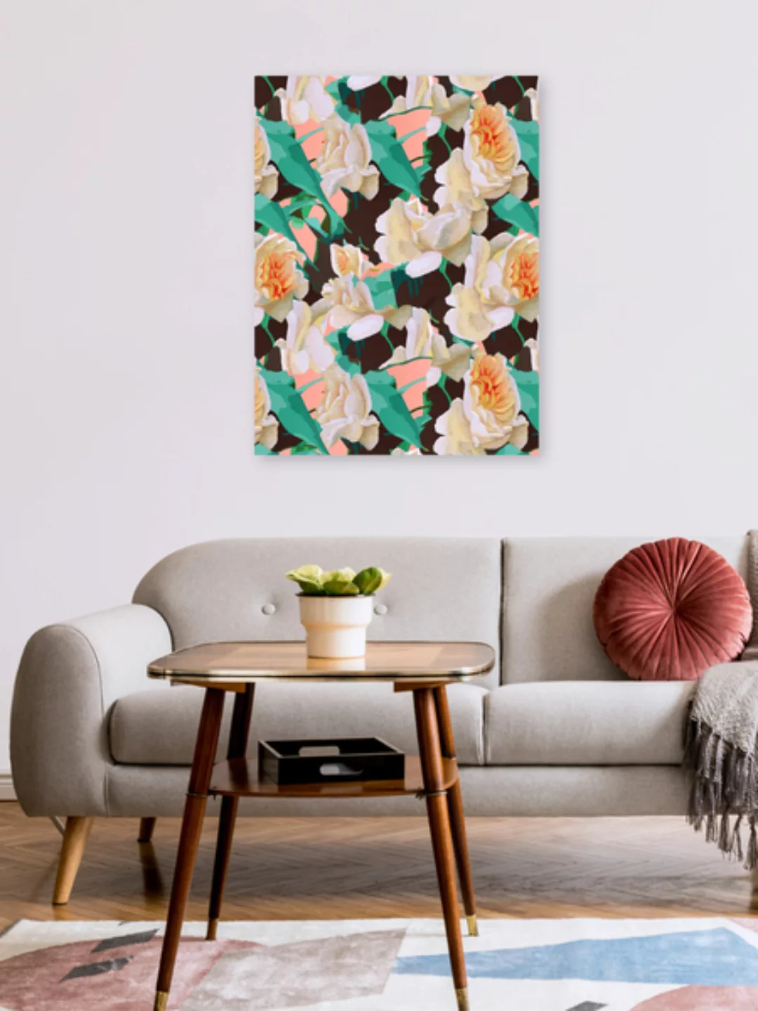 Poster / Leinwandbild - Tropical & White Blossom günstig online kaufen
