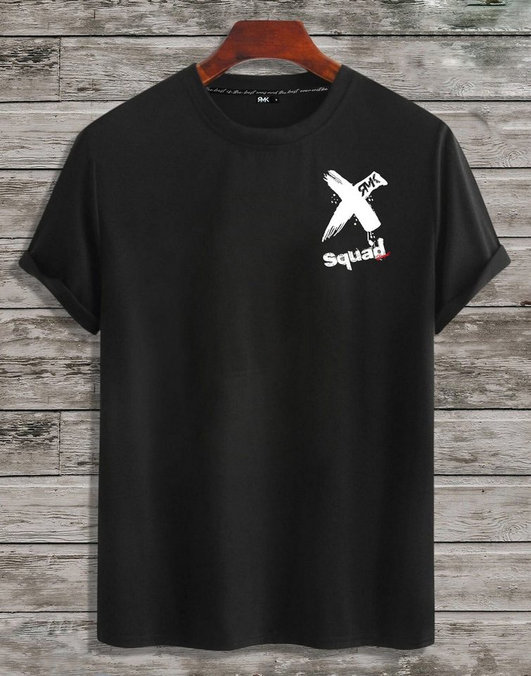 RMK T-Shirt Herren Shirt Basic Rundhals mit X Aufdruck günstig online kaufen