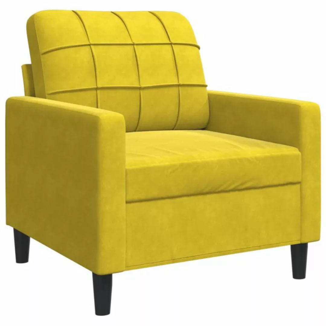 vidaXL Sofa Sofa/ 2-Sitzer/ 3-Sitzer Samt, 60 cm, Gelb günstig online kaufen