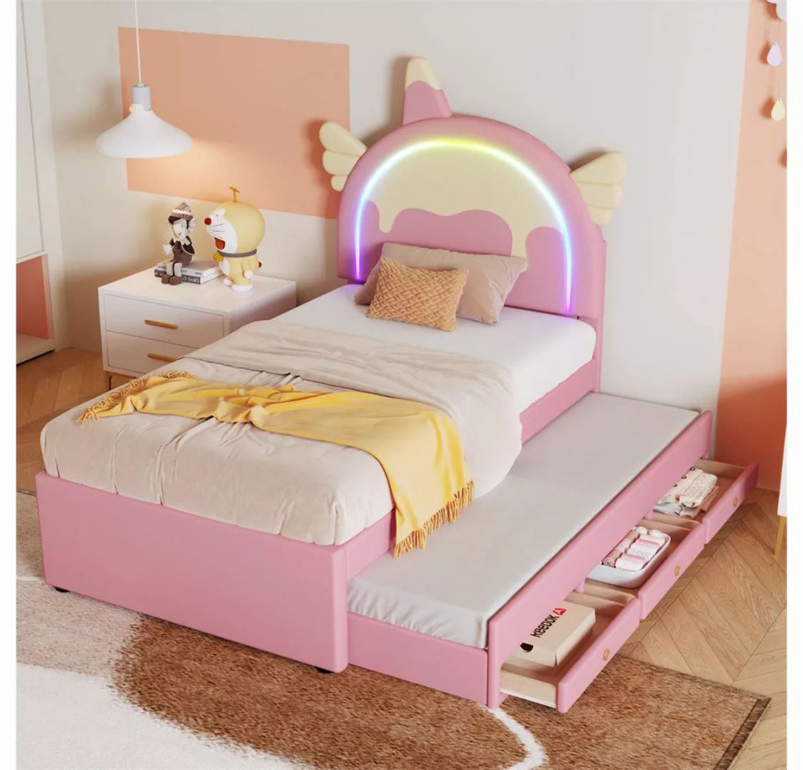 autolock Jugendbett 90*200cm Cartoon Kinderbett, Einhornform, ausgestattet günstig online kaufen