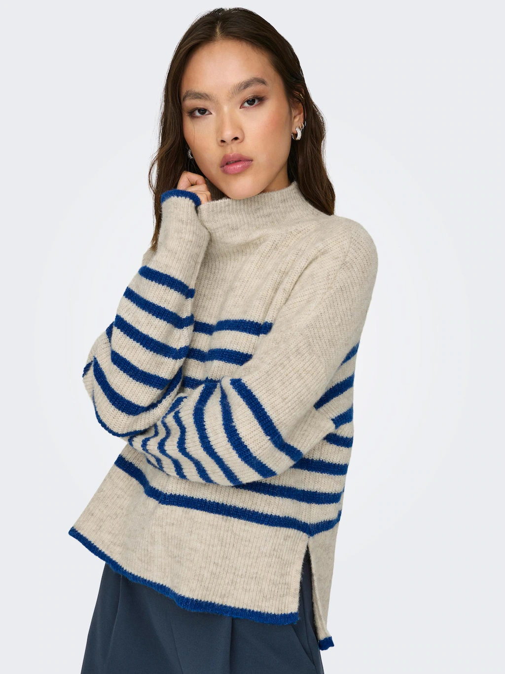 ONLY Strickpullover "ONLFRIDI LIFE LS STRIPE HIGH NECK KNT" günstig online kaufen