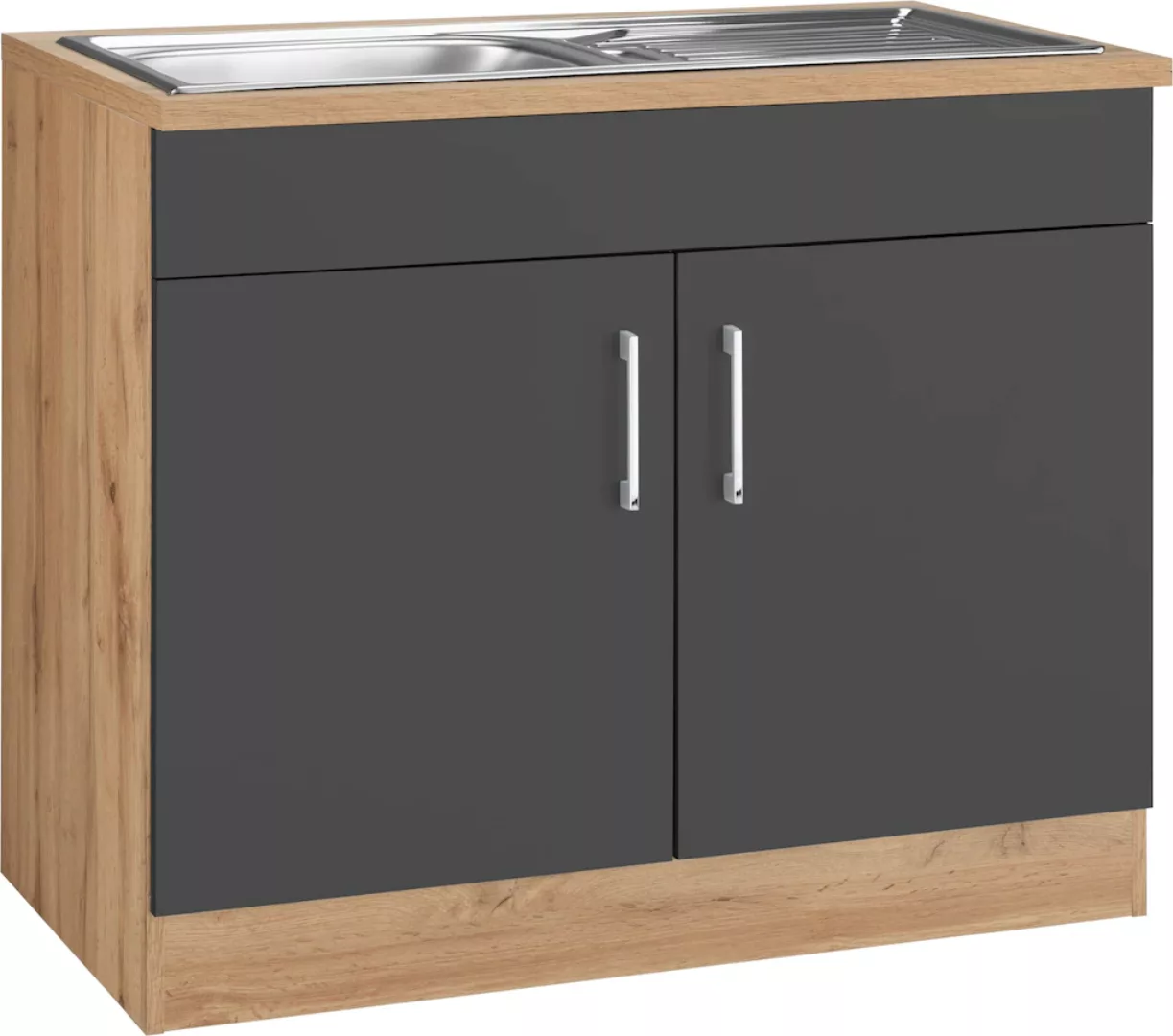 KOCHSTATION Spülenschrank "KS-Colmar", 100 cm, mit Metallgriff günstig online kaufen