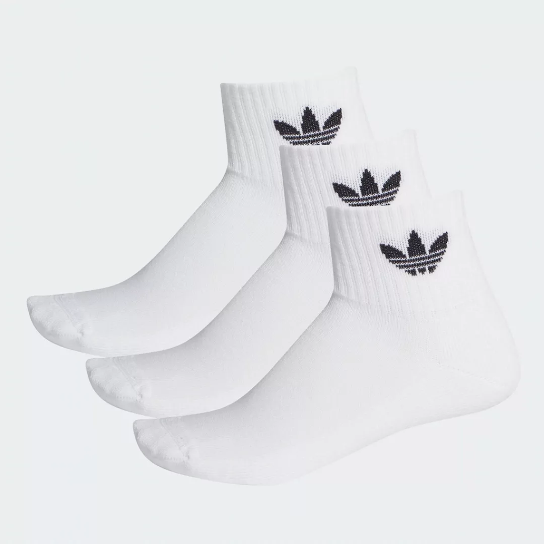 Adidas Originals Knöchel Mid Socken 3 Paare EU 40-42 White / White / Black günstig online kaufen