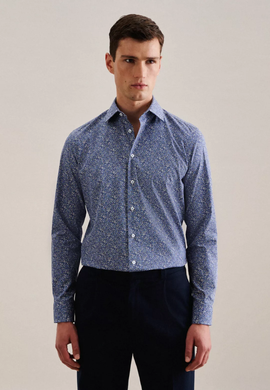 seidensticker Businesshemd "Slim", Slim Langarm Kentkragen Floral günstig online kaufen