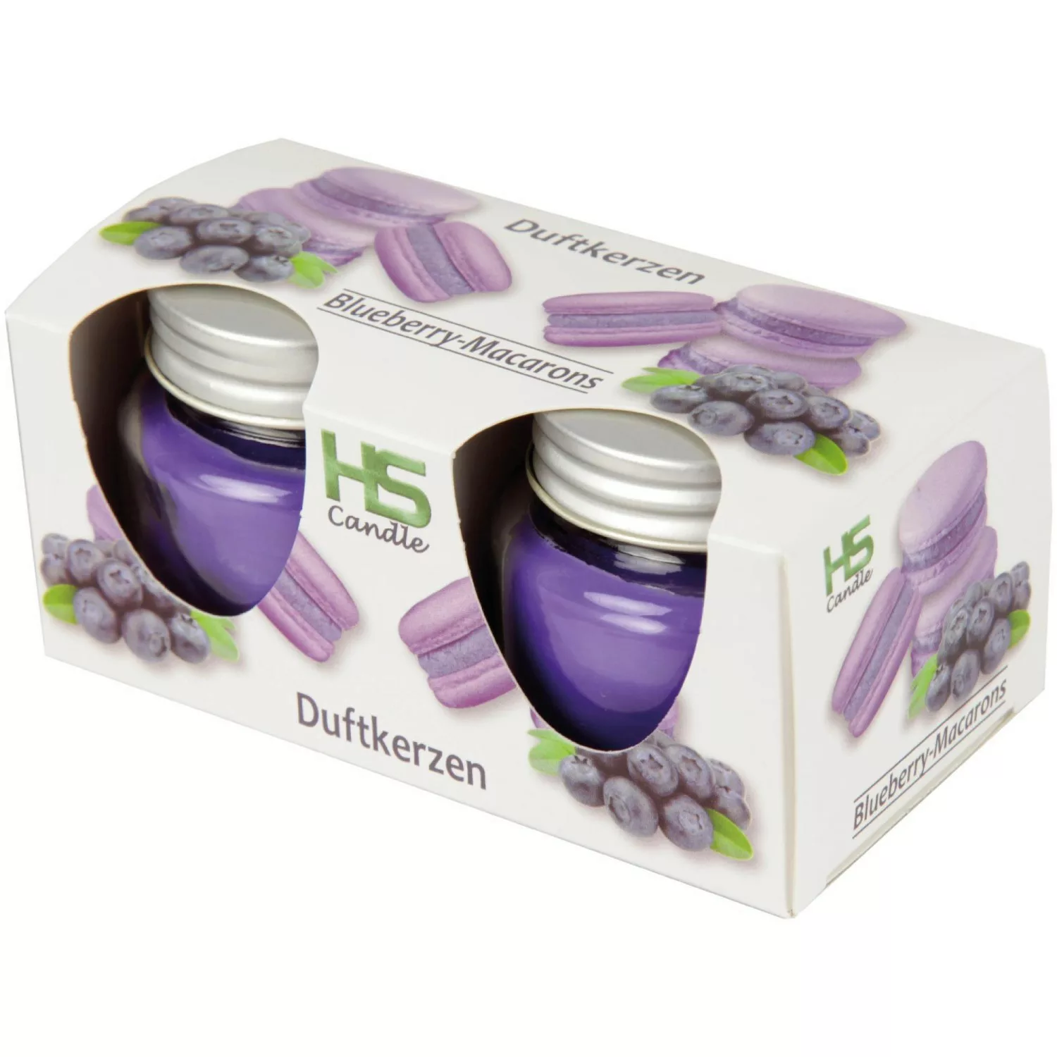 HS Candle Duftkerze Macaron Kerzen 2er Pack Blueberry günstig online kaufen