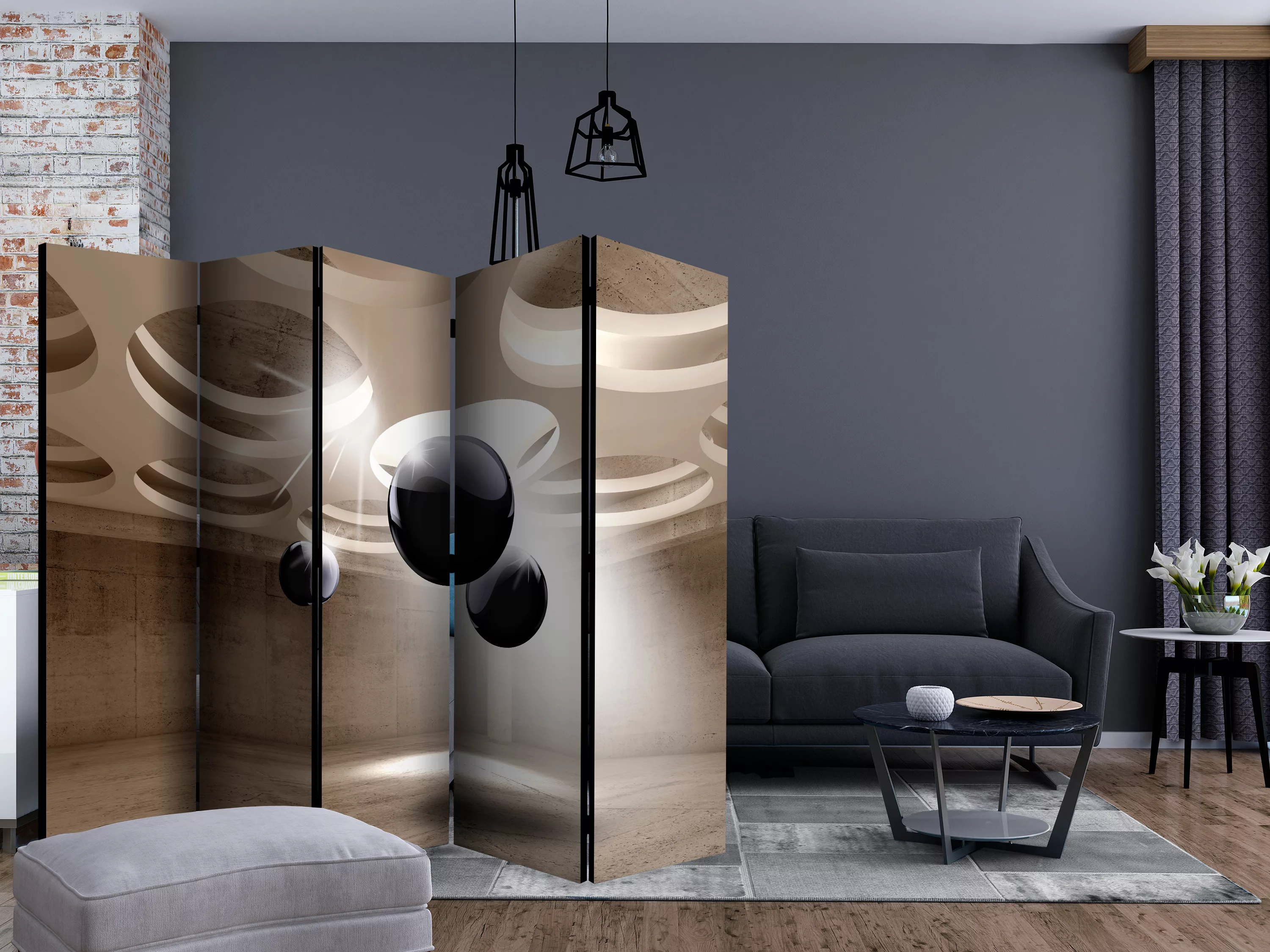 5-teiliges Paravent -  Geometric Glare Ii [room Dividers] günstig online kaufen