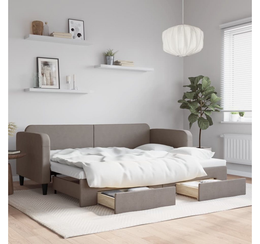 vidaXL Gästebett Gästebett Tagesbett Ausziehbar mit Schubladen Taupe 80x200 günstig online kaufen