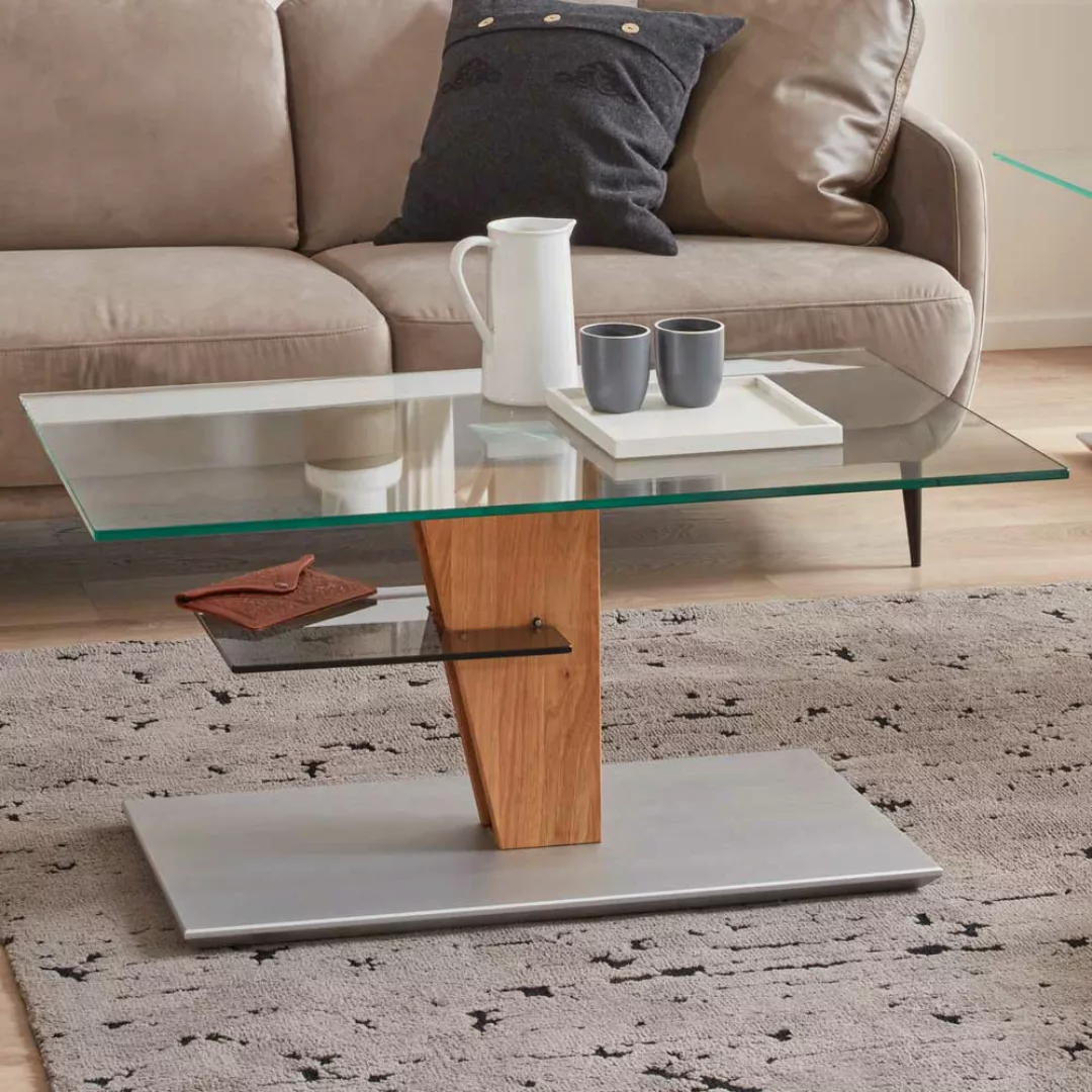 Hydro Lift Couchtisch mit Sicherheitsglasplatte 100 cm breit günstig online kaufen